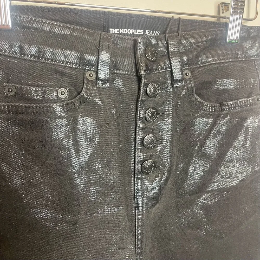 The Kooples Black Coated Skinny Pants Jeans NWT